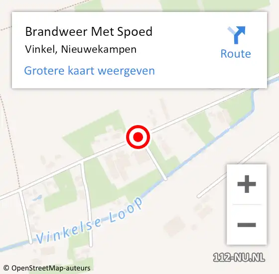 Locatie op kaart van de 112 melding: Brandweer Met Spoed Naar Vinkel, Nieuwekampen op 5 november 2019 16:33