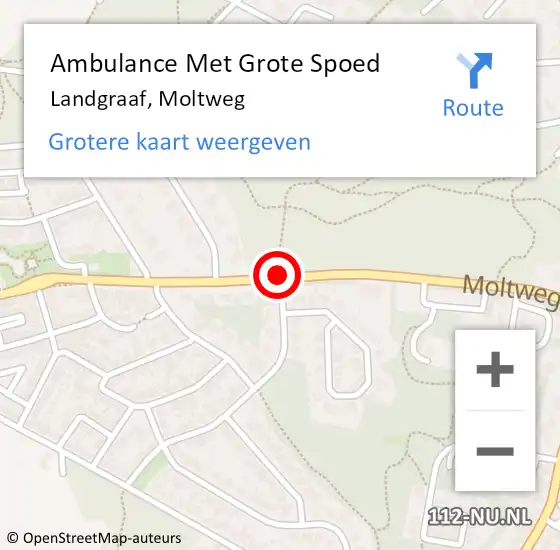 Locatie op kaart van de 112 melding: Ambulance Met Grote Spoed Naar Landgraaf, Moltweg op 5 november 2019 17:00