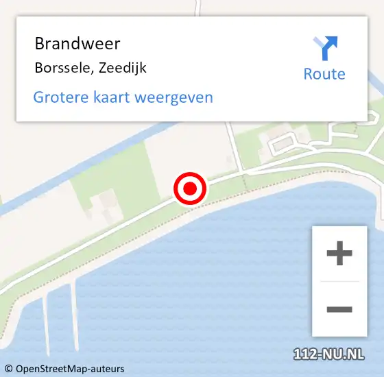 Locatie op kaart van de 112 melding: Brandweer Borssele, Zeedijk op 5 november 2019 17:04