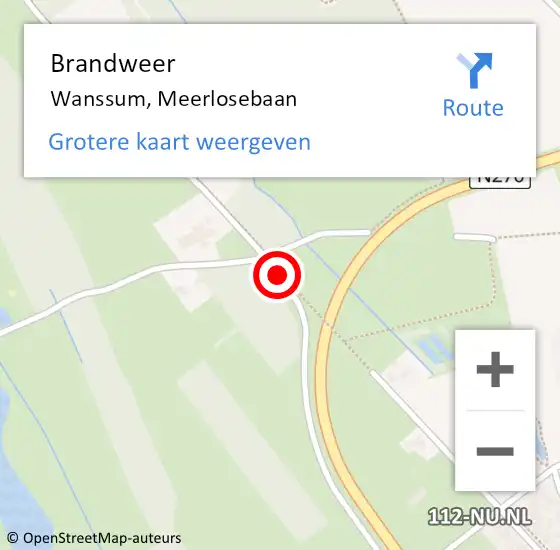 Locatie op kaart van de 112 melding: Brandweer Wanssum, Meerlosebaan op 5 november 2019 17:07