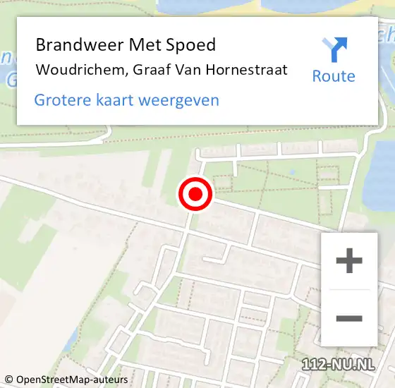 Locatie op kaart van de 112 melding: Brandweer Met Spoed Naar Woudrichem, Graaf Van Hornestraat op 5 november 2019 19:46