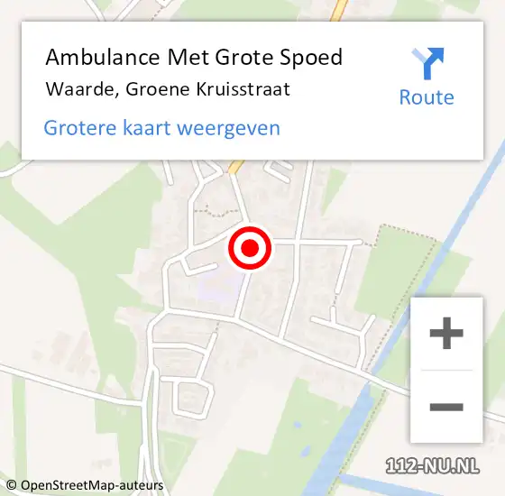 Locatie op kaart van de 112 melding: Ambulance Met Grote Spoed Naar Waarde, Groene Kruisstraat op 18 april 2014 20:53