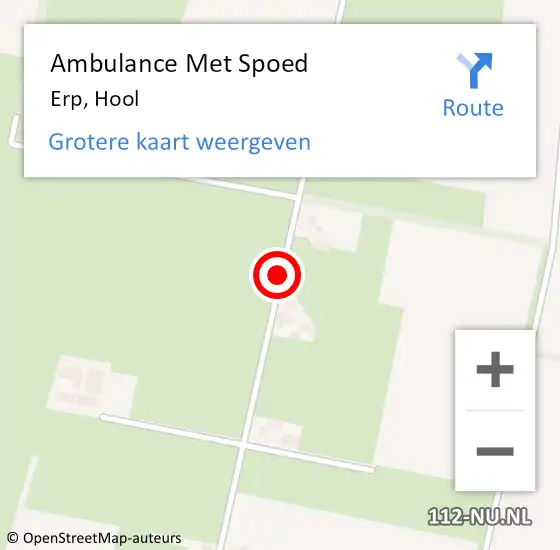 Locatie op kaart van de 112 melding: Ambulance Met Spoed Naar Erp, Hool op 6 november 2019 03:20