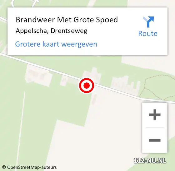 Locatie op kaart van de 112 melding: Brandweer Met Grote Spoed Naar Appelscha, Drentseweg op 6 november 2019 07:00