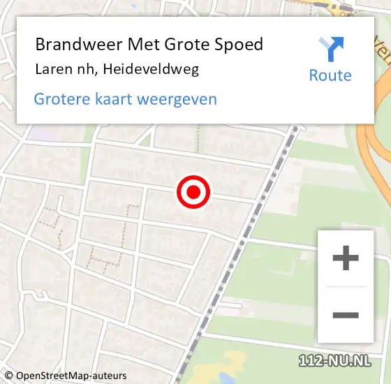 Locatie op kaart van de 112 melding: Brandweer Met Grote Spoed Naar Laren nh, Heideveldweg op 6 november 2019 08:40