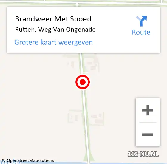 Locatie op kaart van de 112 melding: Brandweer Met Spoed Naar Rutten, Weg Van Ongenade op 6 november 2019 09:33