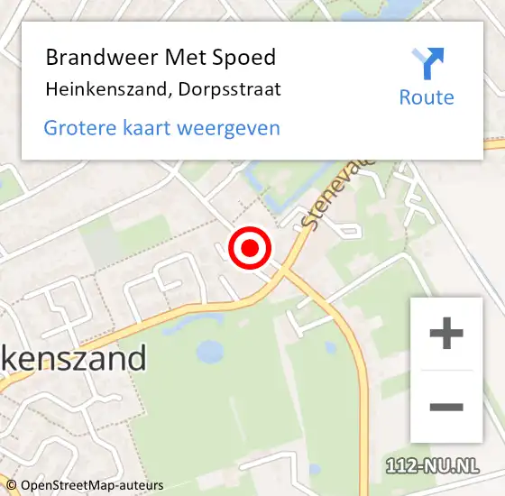 Locatie op kaart van de 112 melding: Brandweer Met Spoed Naar Heinkenszand, Dorpsstraat op 6 november 2019 11:37