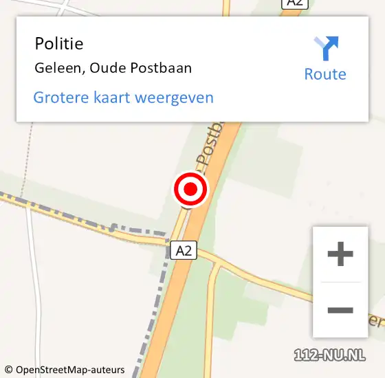 Locatie op kaart van de 112 melding: Politie Geleen, Oude Postbaan op 6 november 2019 11:48