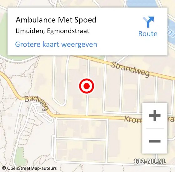 Locatie op kaart van de 112 melding: Ambulance Met Spoed Naar IJmuiden, Egmondstraat op 6 november 2019 13:50