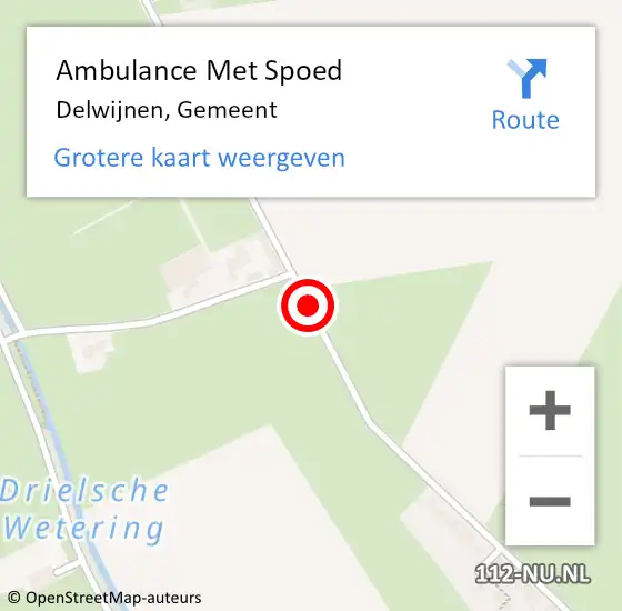 Locatie op kaart van de 112 melding: Ambulance Met Spoed Naar Delwijnen, Gemeent op 6 november 2019 14:47