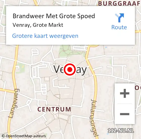 Locatie op kaart van de 112 melding: Brandweer Met Grote Spoed Naar Venray, Grote Markt op 6 november 2019 16:42