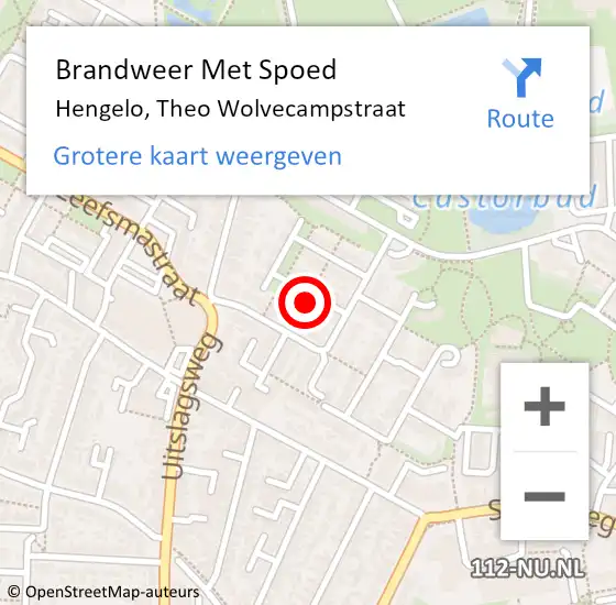 Locatie op kaart van de 112 melding: Brandweer Met Spoed Naar Hengelo, Theo Wolvecampstraat op 18 april 2014 23:17