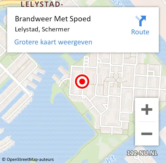 Locatie op kaart van de 112 melding: Brandweer Met Spoed Naar Lelystad, Schermer op 6 november 2019 17:12