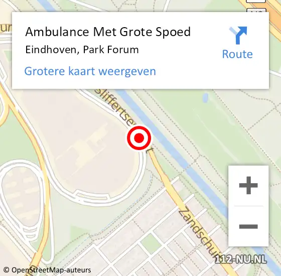 Locatie op kaart van de 112 melding: Ambulance Met Grote Spoed Naar Eindhoven, Park Forum op 6 november 2019 18:36