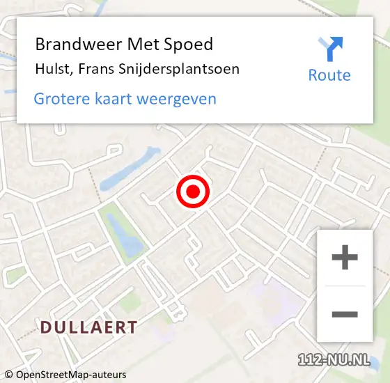 Locatie op kaart van de 112 melding: Brandweer Met Spoed Naar Hulst, Frans Snijdersplantsoen op 6 november 2019 20:06