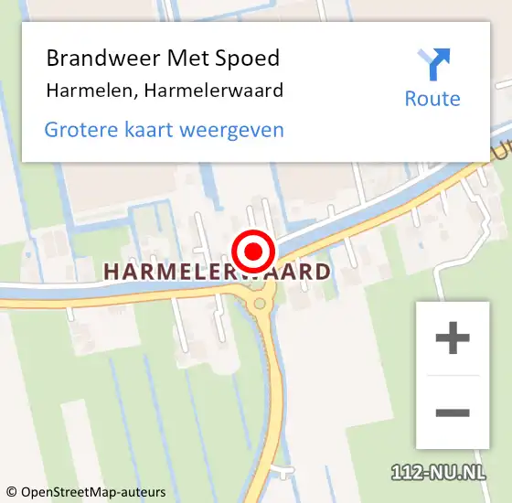 Locatie op kaart van de 112 melding: Brandweer Met Spoed Naar Harmelen, Harmelerwaard op 7 november 2019 00:42