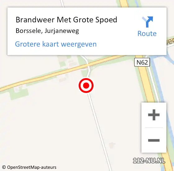 Locatie op kaart van de 112 melding: Brandweer Met Grote Spoed Naar Borssele, Jurjaneweg op 19 april 2014 00:38