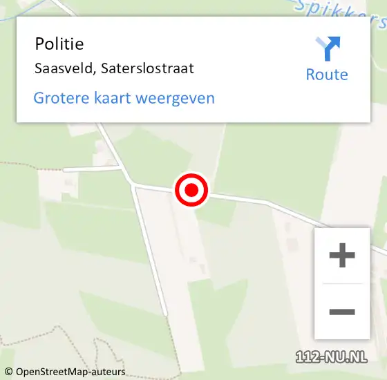 Locatie op kaart van de 112 melding: Politie Saasveld, Saterslostraat op 7 november 2019 06:17