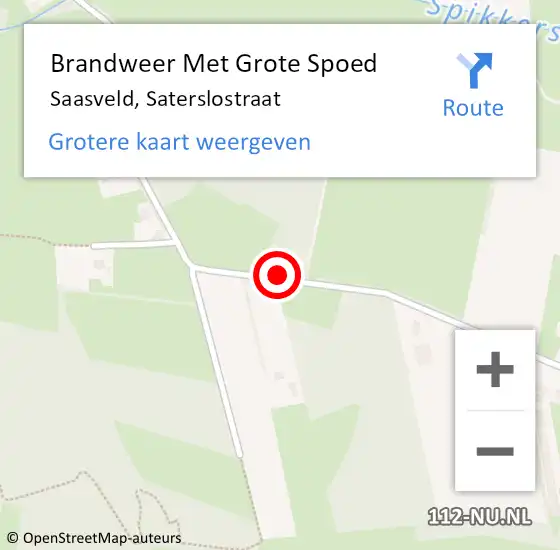 Locatie op kaart van de 112 melding: Brandweer Met Grote Spoed Naar Saasveld, Saterslostraat op 7 november 2019 06:21