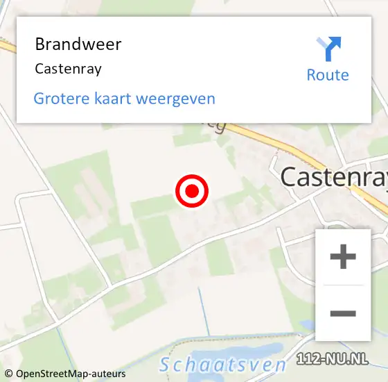 Locatie op kaart van de 112 melding: Brandweer Castenray op 19 april 2014 00:43