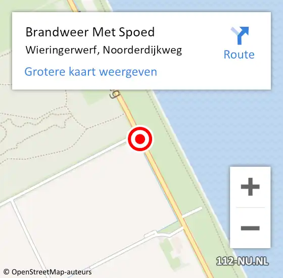 Locatie op kaart van de 112 melding: Brandweer Met Spoed Naar Wieringerwerf, Noorderdijkweg op 7 november 2019 07:25