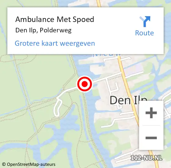 Locatie op kaart van de 112 melding: Ambulance Met Spoed Naar Den Ilp, Polderweg op 7 november 2019 08:39