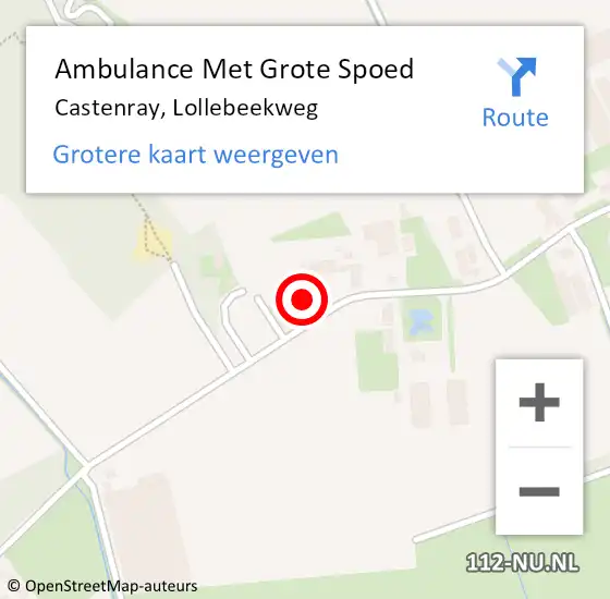 Locatie op kaart van de 112 melding: Ambulance Met Grote Spoed Naar Castenray, Lollebeekweg op 19 april 2014 01:05