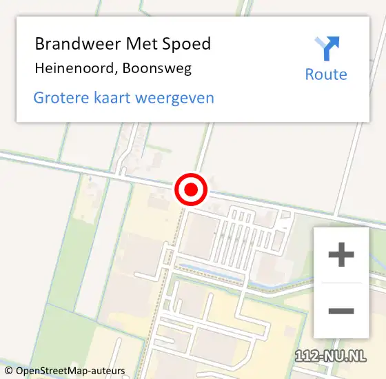 Locatie op kaart van de 112 melding: Brandweer Met Spoed Naar Heinenoord, Boonsweg op 7 november 2019 10:07