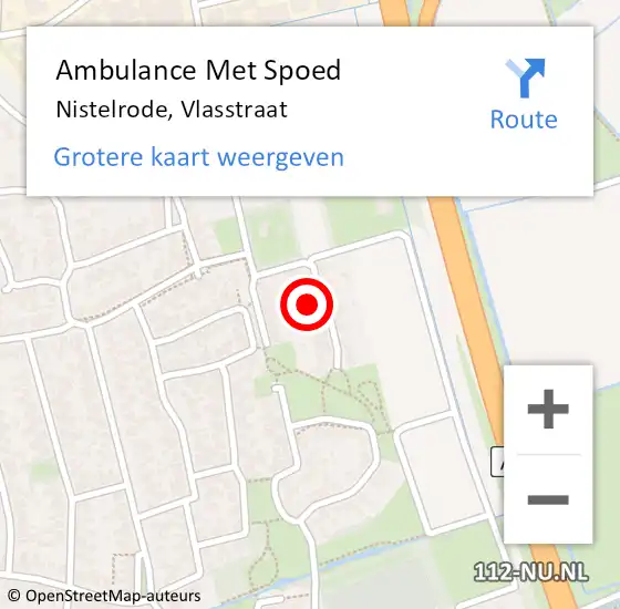 Locatie op kaart van de 112 melding: Ambulance Met Spoed Naar Nistelrode, Vlasstraat op 19 april 2014 01:16