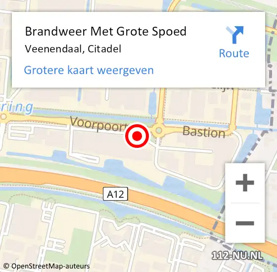 Locatie op kaart van de 112 melding: Brandweer Met Grote Spoed Naar Veenendaal, Citadel op 7 november 2019 10:15