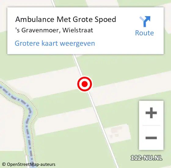 Locatie op kaart van de 112 melding: Ambulance Met Grote Spoed Naar 's Gravenmoer, Wielstraat op 7 november 2019 11:31