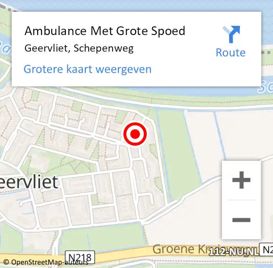 Locatie op kaart van de 112 melding: Ambulance Met Grote Spoed Naar Geervliet, Schepenweg op 7 november 2019 12:35