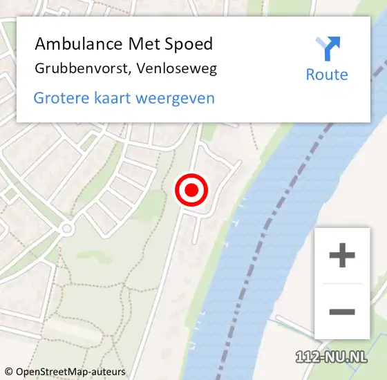 Locatie op kaart van de 112 melding: Ambulance Met Spoed Naar Grubbenvorst, Venloseweg op 19 april 2014 02:40