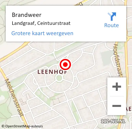 Locatie op kaart van de 112 melding: Brandweer Landgraaf, Ceintuurstraat op 29 september 2013 09:58