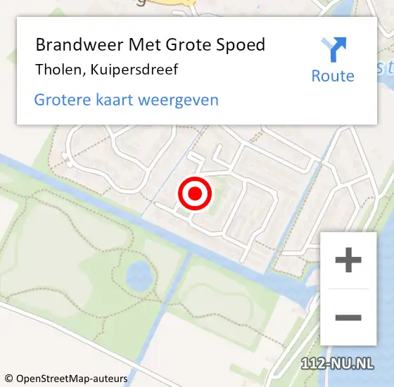 Locatie op kaart van de 112 melding: Brandweer Met Grote Spoed Naar Tholen, Kuipersdreef op 7 november 2019 17:28