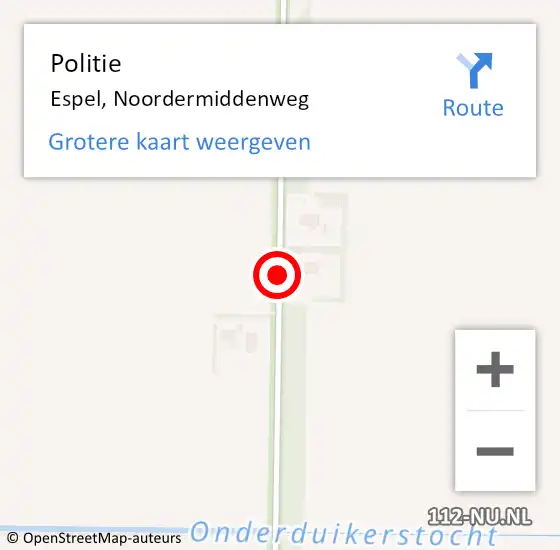 Locatie op kaart van de 112 melding: Politie Espel, Noordermiddenweg op 7 november 2019 17:36