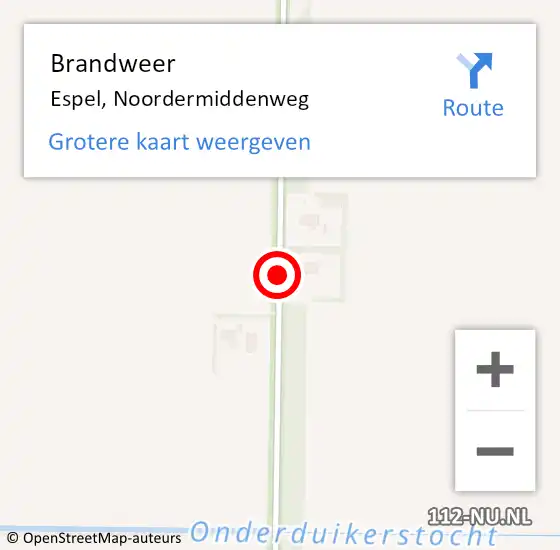 Locatie op kaart van de 112 melding: Brandweer Espel, Noordermiddenweg op 7 november 2019 17:49