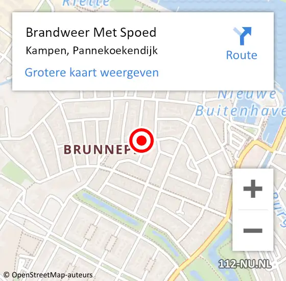 Locatie op kaart van de 112 melding: Brandweer Met Spoed Naar Kampen, Pannekoekendijk op 19 april 2014 03:40