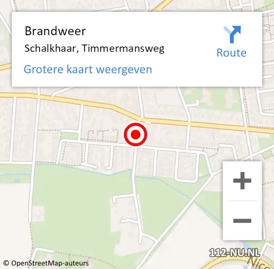 Locatie op kaart van de 112 melding: Brandweer Schalkhaar, Timmermansweg op 7 november 2019 19:01