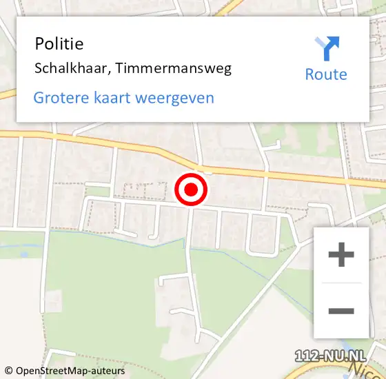 Locatie op kaart van de 112 melding: Politie Schalkhaar, Timmermansweg op 7 november 2019 19:05