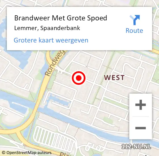 Locatie op kaart van de 112 melding: Brandweer Met Grote Spoed Naar Lemmer, Spaanderbank op 7 november 2019 19:08