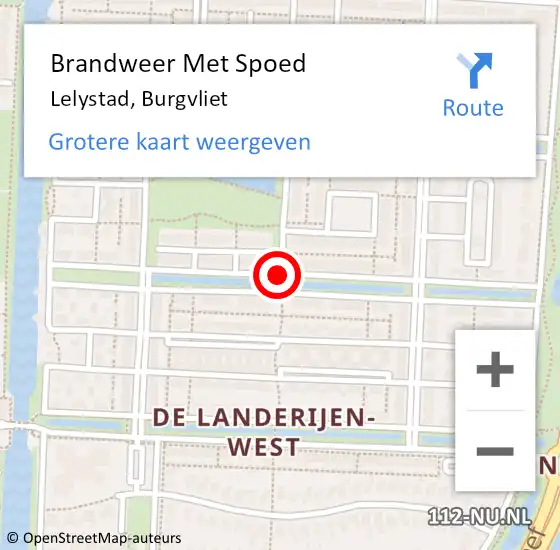 Locatie op kaart van de 112 melding: Brandweer Met Spoed Naar Lelystad, Burgvliet op 7 november 2019 19:08