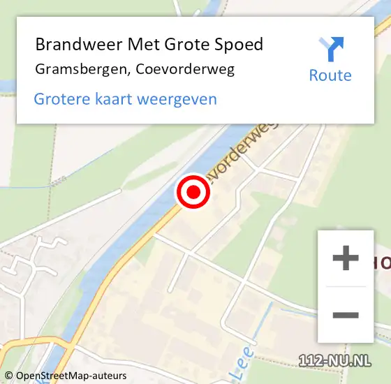 Locatie op kaart van de 112 melding: Brandweer Met Grote Spoed Naar Gramsbergen, Coevorderweg op 7 november 2019 19:24