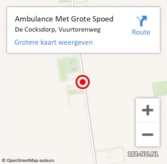 Locatie op kaart van de 112 melding: Ambulance Met Grote Spoed Naar De Cocksdorp, Vuurtorenweg op 8 november 2019 01:58