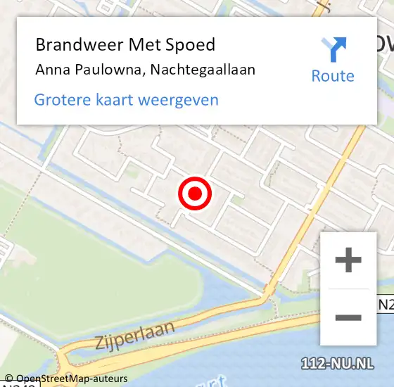 Locatie op kaart van de 112 melding: Brandweer Met Spoed Naar Anna Paulowna, Nachtegaallaan op 8 november 2019 06:52