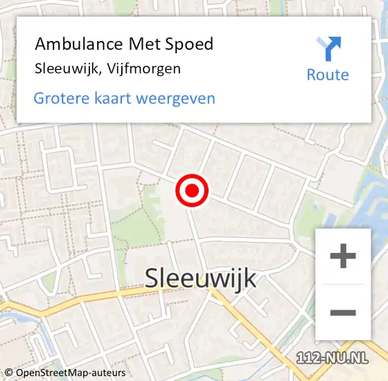 Locatie op kaart van de 112 melding: Ambulance Met Spoed Naar Sleeuwijk, Vijfmorgen op 8 november 2019 06:58