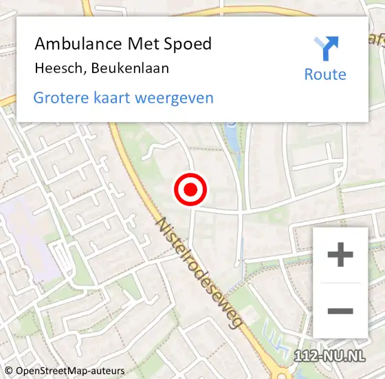 Locatie op kaart van de 112 melding: Ambulance Met Spoed Naar Heesch, Beukenlaan op 8 november 2019 07:17