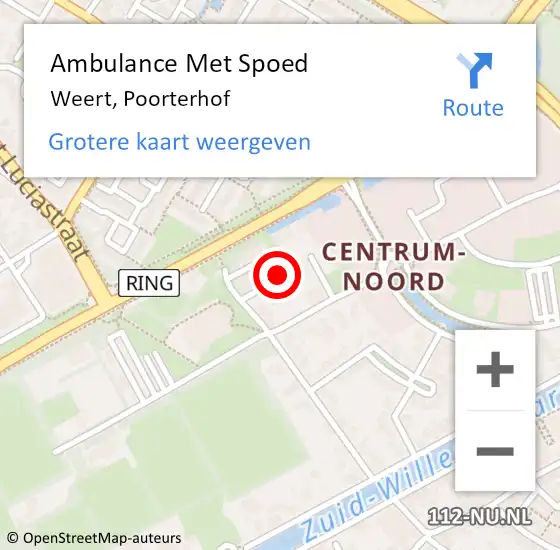 Locatie op kaart van de 112 melding: Ambulance Met Spoed Naar Weert, Poorterhof op 19 april 2014 06:11