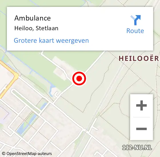 Locatie op kaart van de 112 melding: Ambulance Heiloo, Stetlaan op 8 november 2019 09:41