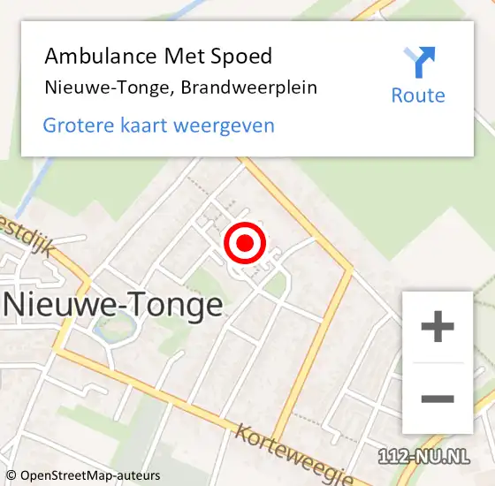 Locatie op kaart van de 112 melding: Ambulance Met Spoed Naar Nieuwe-Tonge, Brandweerplein op 8 november 2019 09:53